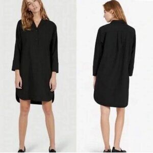 Everlane Artist Smock  Black Casual  Dress Women's Size Medium Wool Blend